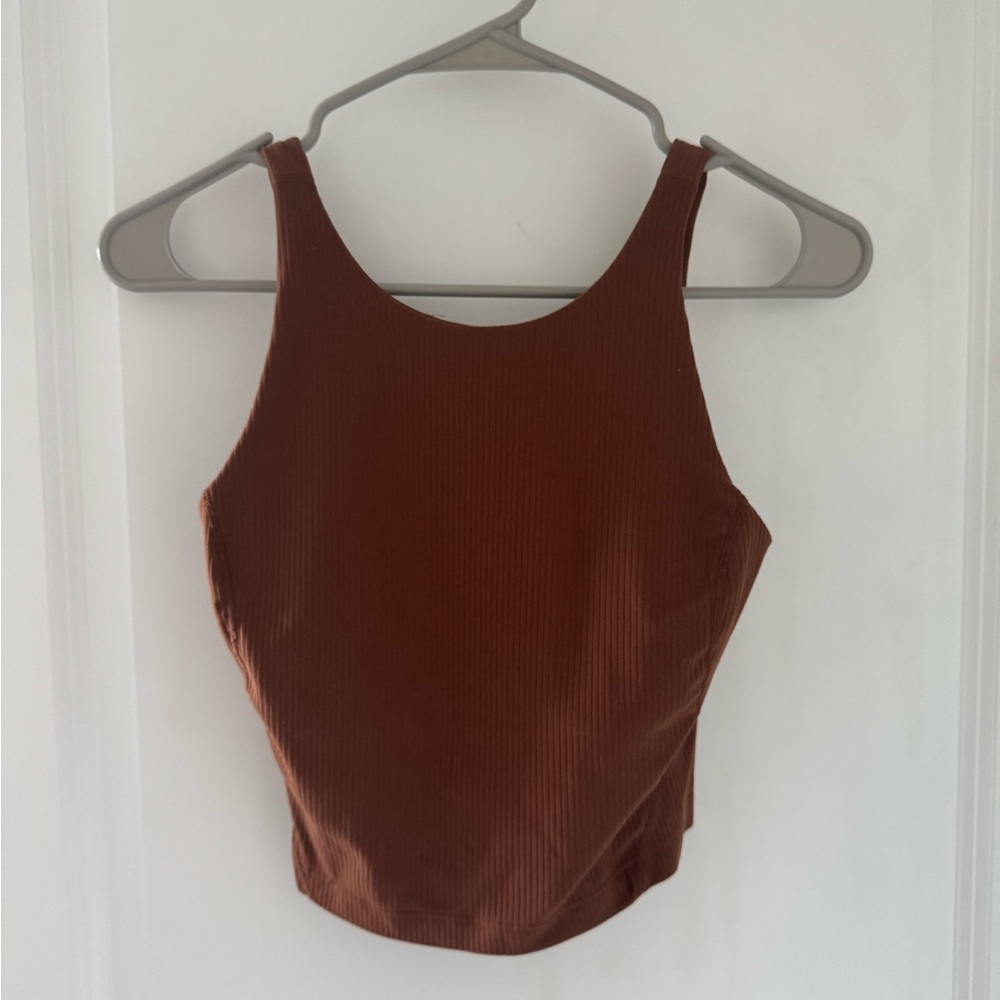 Lululemon Align Ribbed High-Neck Tank Top- Roasted Brown